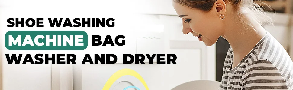 LunaXia Shoe washing machine bag beside washer and dryer