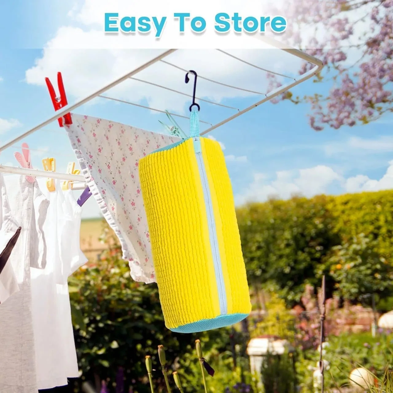 LunaXia shoe washing bag hanging to dry and store